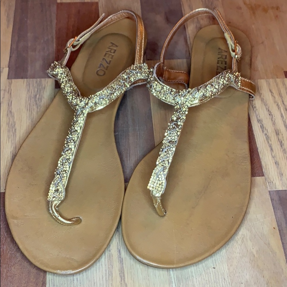 Arezzo gold sparkly sandals